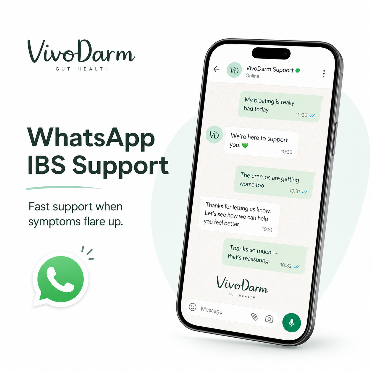Dein persönlicher IBS Coach — direkt auf WhatsApp